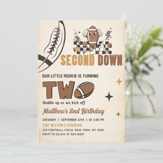  Football 2e verjaardag Uitnodiging (Staand voorkant)