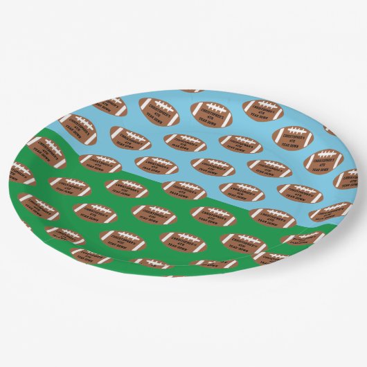 Football 4e jaar na geboorte papieren bordje (Gekanteld)