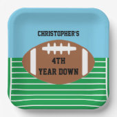 Football 4e jaar na geboorte papieren bordje (Voorkant)