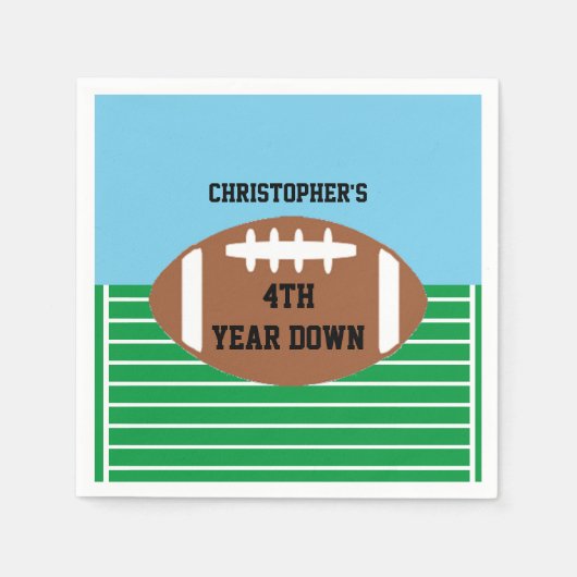 Football 4e jaar na geboorte servet (Voorkant)