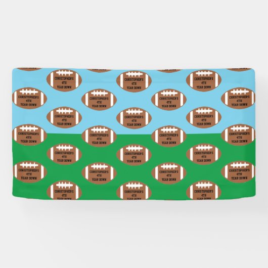 Football 4e jaar na geboorte spandoek (Horizontaal)