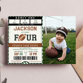 Football 4e Verjaardag Fotouitnodiging Kaart