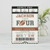 Football 4e verjaardagsuitnodiging kaart (Staand voorkant)