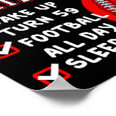 Football 59 Verjaardag Party Team Speler Sport Coa Poster (Hoek)