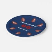 Football, 60e verjaardag, naam, papieren bordje (Gekanteld)