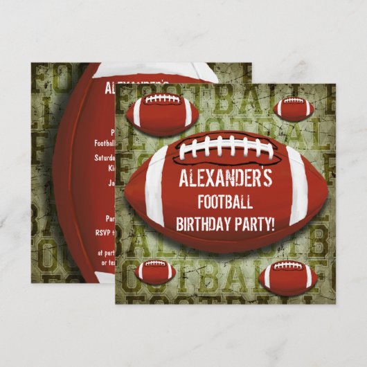 Football 6e verjaardag van de  groene start van de kaart (Voorkant / Achterkant)