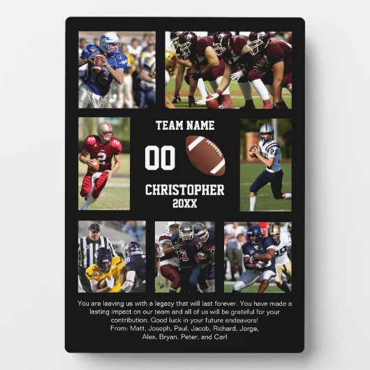 Football 7 photo collage team name fotoplaat (voorkant)