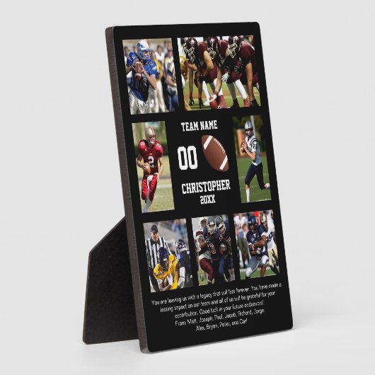 Football 7 photo collage team name fotoplaat (Zijkant)