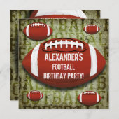 Football 8e verjaardag groene start kaart (Voorkant / Achterkant)