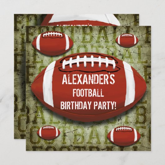 Football 8e verjaardag  groene start kaart (Voorkant / Achterkant)