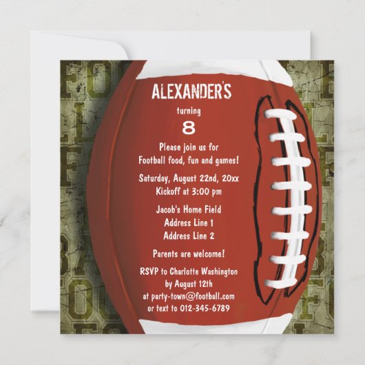 Football 8e verjaardag groene start kaart (Achterkant)