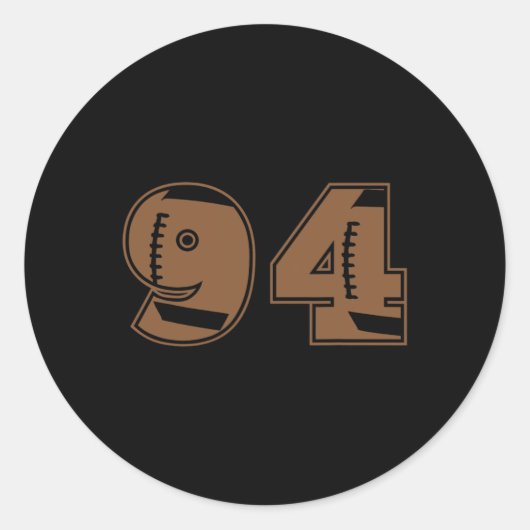 Football 94 Jersey Nummer Ronde Sticker (Voorkant)