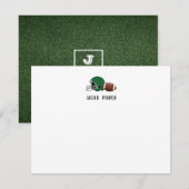 Football Aangepaste monogram hoofdletters Notitiekaartje (Voorkant / Achterkant)