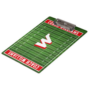 Football Aangepaste monogram kleuren RED Klembord