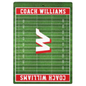 Football Aangepaste monogram kleuren RED Klembord (Achterkant)