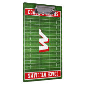 Football Aangepaste monogram kleuren RED Klembord (Rechts)