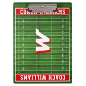 Football Aangepaste monogram kleuren RED Klembord (Voorkant)