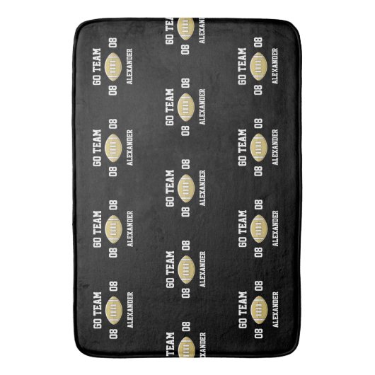Football Aangepaste monogram naam Go Badmat (Voorkant Verticaal)