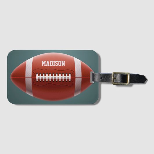 Football Aangepaste naam Bagagelabel (Voorkant (horizontaal))