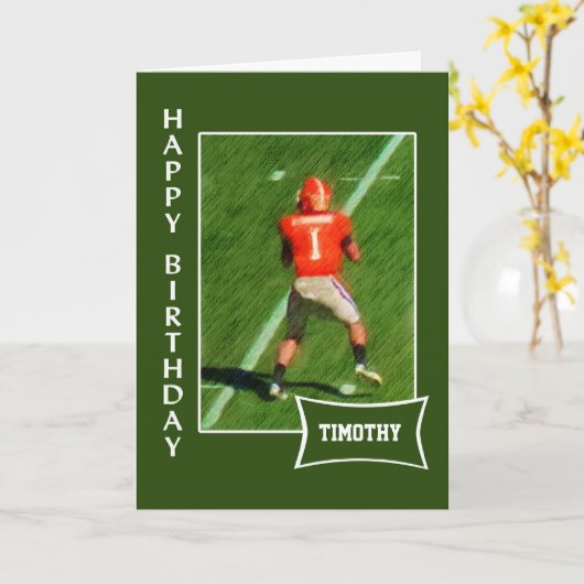 Football - Aangepaste naam Birthday Kaart (Gele Bloem)