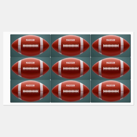 Football Aangepaste naam Labels (Vel)
