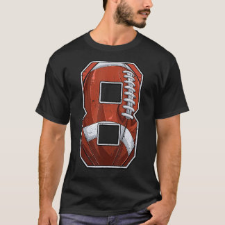 Football Achtste 8ste Verjaardagsjongen Acht 8 jaa T-shirt