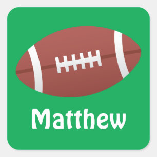 Football afbeelding groene-naamstickers/labels vierkante sticker