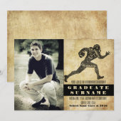 Football Afstuderen uitnodiging (Voorkant / Achterkant)