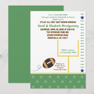 Football Al het Baby shower van het Thema van de S Kaart