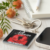 Football Albanese vlag, Europees voetbal Sleutelhanger (Voorkant Rechts)