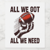 Football Alles wat we nodig hebben Wijn Etiket (Enkel label)