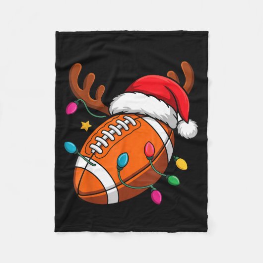 Football American Reindeer Horns Christmas Xmas Ba Fleece Deken (Voorkant)