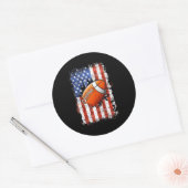 Football Amerikaanse vlag 4th van juli Football Ronde Sticker (Envelop)