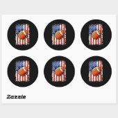 Football Amerikaanse vlag 4th van juli Football Ronde Sticker (Vel)