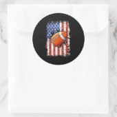 Football Amerikaanse vlag 4th van juli Football Ronde Sticker (Tas)