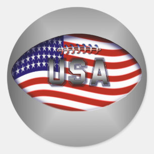 Football Amerikaanse vlag Ronde Sticker
