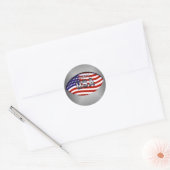 Football Amerikaanse vlag Ronde Sticker (Envelop)