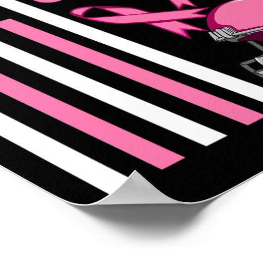 Football Amerikaanse vlag tegen borstkanker Poster (Hoek)