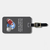 Football and Helmet personalized Bagagelabel (Voorkant horizontaal)