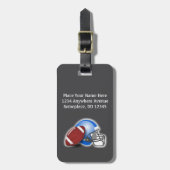 Football and Helmet personalized Bagagelabel (Voorkant verticaal)