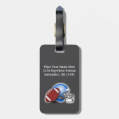 Football and Helmet personalized Bagagelabel (Achterkant verticaal)