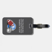 Football and Helmet personalized Bagagelabel (Achterkant horizontaal)
