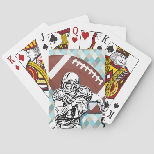 Football and Player Art Playing Cards Pokerkaarten (Achterkant)