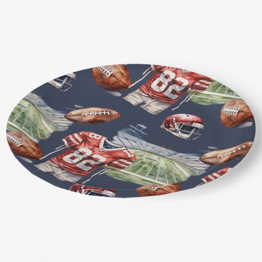 Football apparatuurpatroon papieren bordje (Gekanteld)