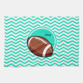 Football; Aqua Green Chevron Theedoek (Horizontaal)