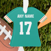 Football Aqua, Sinaasappel & Witte Jersey Ornament