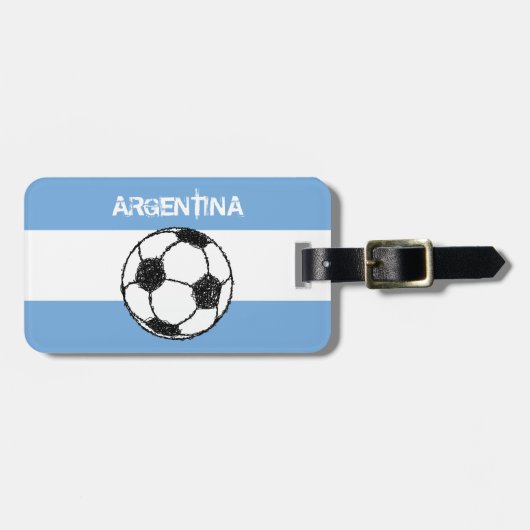 Football, Argentinië Bagagelabel (Voorkant horizontaal)