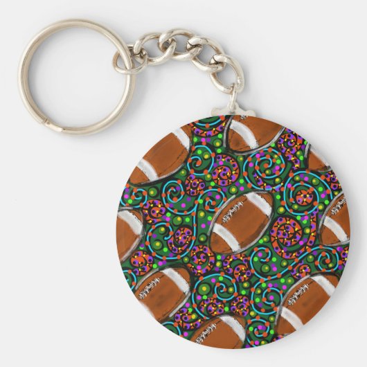 Football Art Green Sleutelhanger (Voorkant)