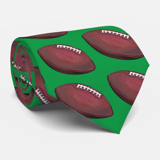 Football Art Pattern Green Stropdas (Opgerold)