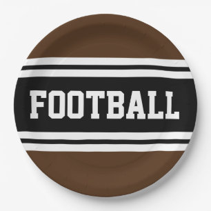 FOOTBALL Athletic Brown Zwart Wit Racing Stripes Papieren Bordje